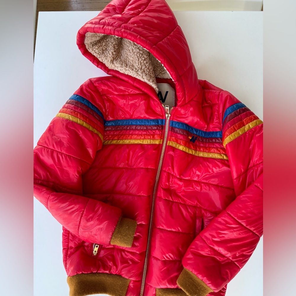 Aviator Nation 5 Strip Trekker Jacket-Glossy Cherry